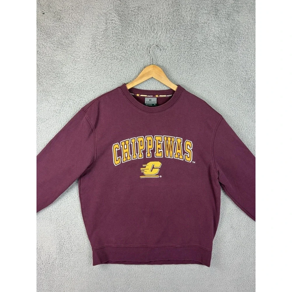 Central Michigan Chippewas Sweatshirt Mens Large Red NCAA Crewneck Colosseum Men
